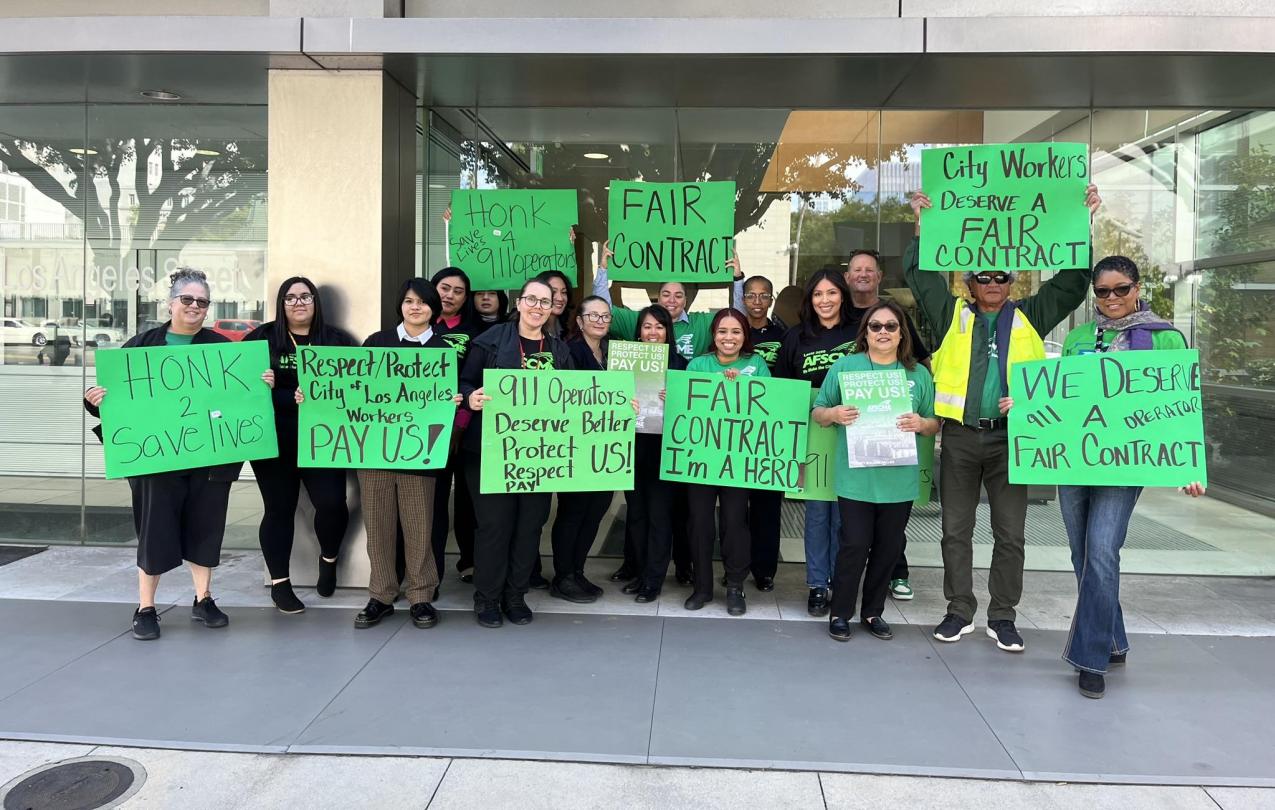 AFSCME Local 3090 members rallying for a fair contract