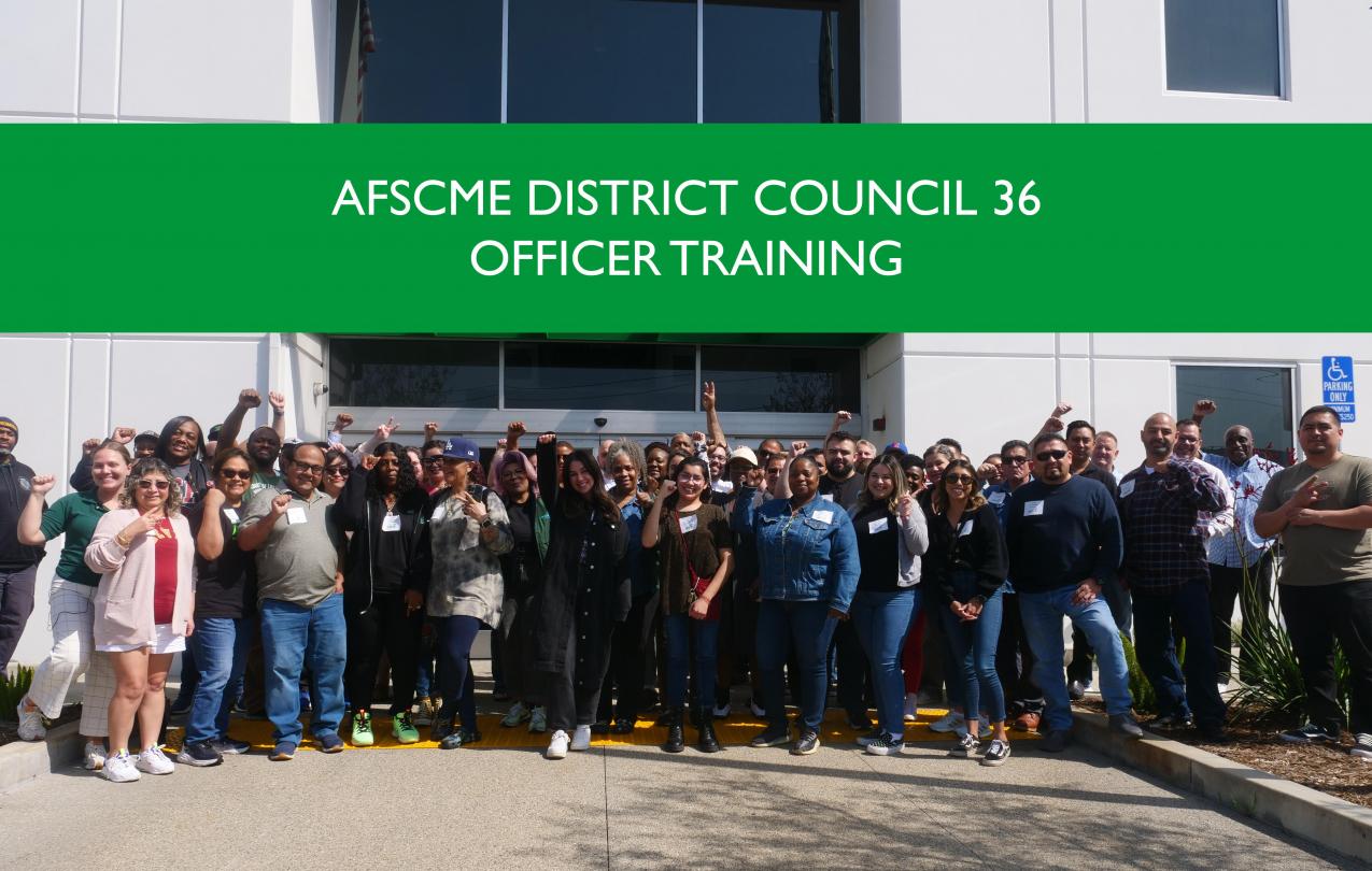 Group shot of officer training attendees at AFSCME District Council 36