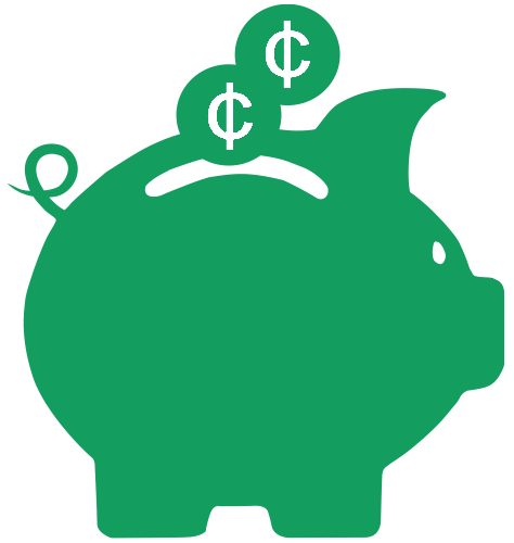 Green piggy bank